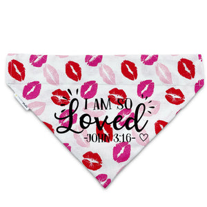 I'm So Loved Slip-on Christian Dog Bandana, Cotton